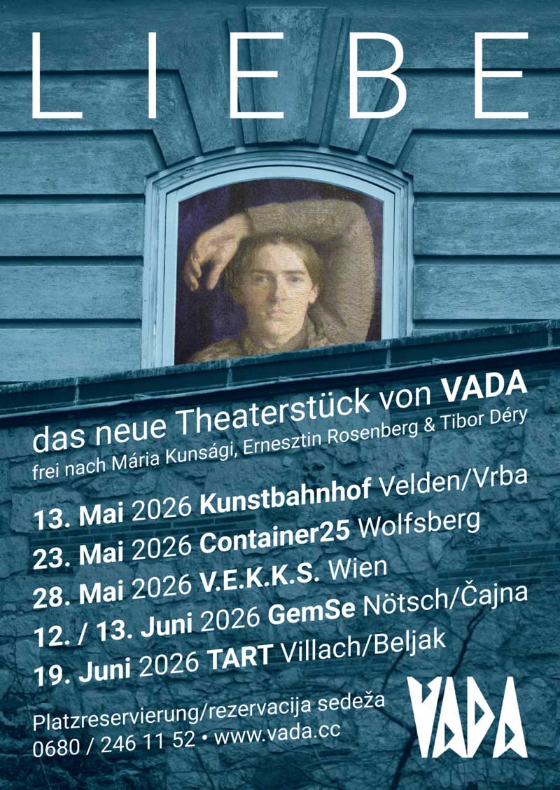 Plakat Theaterst&uuml;ck LIEBE im Jugendstiltheater Klagenfurt/Celovec &ndash; 22. April bis 8. Mai 2026